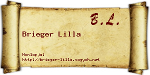 Brieger Lilla névjegykártya
